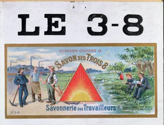 Advertisement for 3x8 brand soap, end of the 19th century