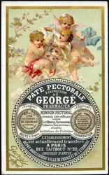 Advertising card for the Pectoral Paste with Licorice by Georgé Pharmacien. 19th century
