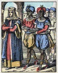 Aladdin Sent Again His Mother Escorted by Slaves Carrying Gifts to Propose to the Sultan