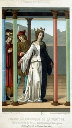 Allegoric figure of Fortune - from the manuscript of Boethius 