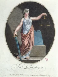 Allegory of Justice, published by J. Chereau, Paris, 1792