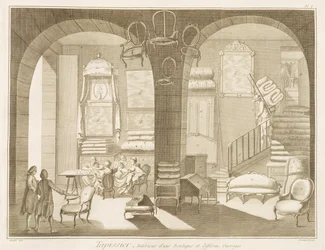 An upholsterers shop, from the Encyclopedie des Sciences et Metiers by Denis Diderot published c.1770