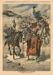 Anarchy in Morocco, plundering between tribes, illustration from 