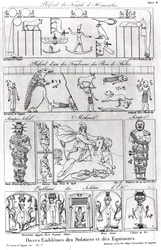 Ancient Egyptian and Persian religious and astronomical illustrations and symbols