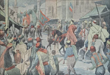 Anglo-Arab Troops Entering Damascus in 1918, from Le Pelerin