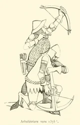 Crossbowmen around 1375 (engraving)