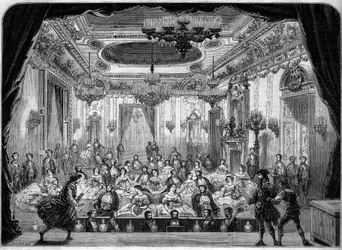 Architecture: interior view of the performance hall (17th century) in Baden Baden, Germany