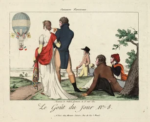 Ascent of Madame Garnerin, 28th March 1802, from Le Gout du Jour No. 8, c.1870