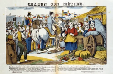 Back from Elba Island, Napoleon was greeted with enthusiasm by the French. Picture of Epinal