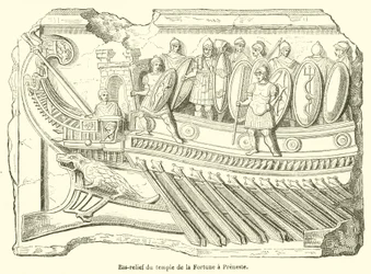 Bas-relief of the Temple of Fortune at Preneste (engraving)