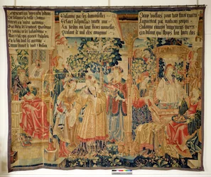Benigne de Cirey and Susanna Bathing, left hand panel from the Story of Susanna