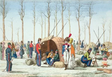 Bivouac of Russian Troops on the Champs Elysées, Paris