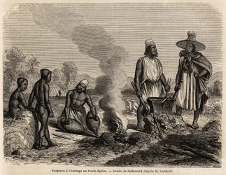 Blacksmith at work in Fouta Djalon