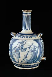 Bottle depicting a dentist
