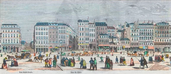 Boulevard Saint-Denis and Boulevard Bonne-Nouvelle - Rue Saint-Denis - Rue de Clery - Engraving from 