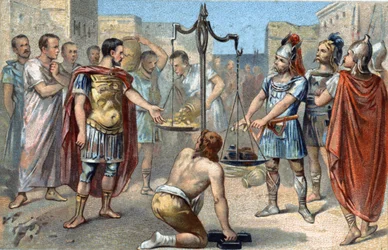 Brennus, leader of the Gallic tribe of the Senones, pronounces the fateful 