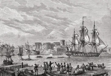 Brest in 1791, engraved by Le Breton, from 
