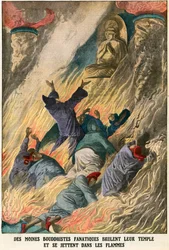 Buddhist Monks Burn Their Temple and Throw Themselves into the Flames