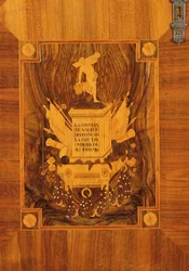 Buffet Cabinet with Revolutionary Design, Inlaid Detail of Emblem and Motto