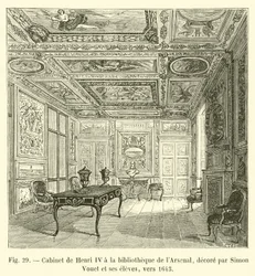 Cabinet of Henry IV at the Arsenal Library, decorated by Simon Vouet and his students, around 1643
