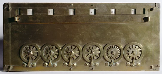 Calculating machine invented by Blaise Pascal in 1642