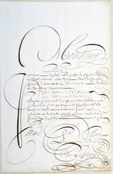 Calligraphy: Letter of Accounts Calligraphed Around 1678 by Francois de Bruyn
