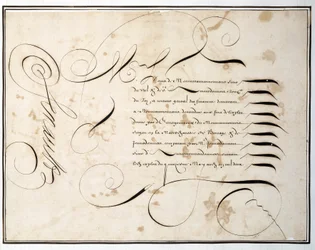 Calligraphy: Manuscript chart of financial round around the second half of the 17th century