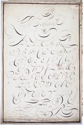 Calligraphy: Plate of capital letters called major batardes, calligraphed on April 5