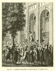 Camille Desmoulins at the Palais-Royal, July 17, 1789