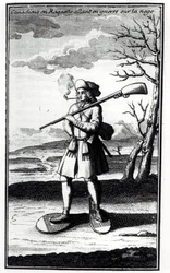 Canadian with snowshoes going to war on the snow, from Histoire de l