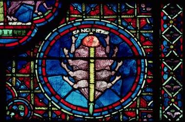 Cancer, from the Zodiac Window, 13th century