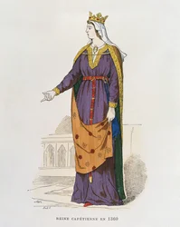 Capetian Queen in 1360, from Costumes civils et militaires des francais a travers les siecles