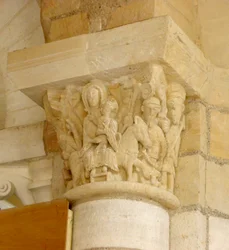Capital Depicting the Flight into Egypt
