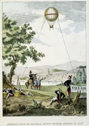 Captive aerostat by Jean Marie Joseph Coutelle, before Mainz siege