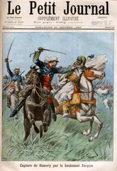 Capture of Samory Touré (circa 1830-1900), Sudanese leader and opponent of French colonization in Africa, by Captain Gouraud and Lieutenant Jacquin. Sudan