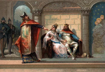 Caribert or Cherebert, King of Paris. Chromolithography of the late 19th century.