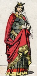 Carolingian dynasty: Portrait of Adelaide of Friuli, Queen of the Franks, wife of Louis II the Begue