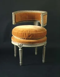 Carved and Painted Circular Chair, French