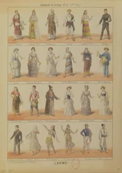 Cast of characters from the opera Lakme by Leo Delibes