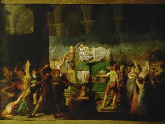 Catafalque for Jean-Paul Marat after his assassination by Charlotte Corday ...