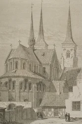 Cathedral in the 1850s, Roskilde, Denmark, from Le Tour du Monde, published in Paris, 1860s