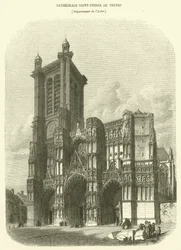 Saint-Pierre Cathedral of Troyes, Department of Aube (engraving)