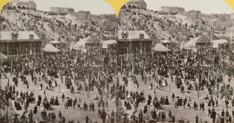 Celebration in Montmartre, Paris, stereoscopic view, c.1860