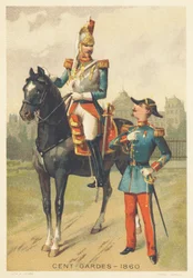 Centengudes in 1860 (Elite Cavalry Corps charge of the personal guard of Emperor Napoleon III, created in 1854, dissolved in 1870)