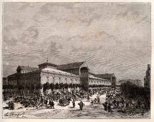 Central halles in Paris in the 19th century