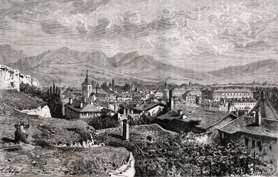 Chambery - Savoie - engraving in 