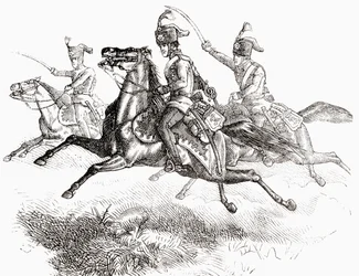 Charging Hussars or Hussards, from 