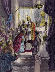 Charlemagne Crowned Holy Roman Emperor by Pope Leo III, Rome, 800