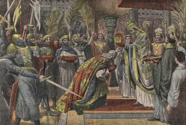 Charlemagne Crowned by Pope Leo III in Le Pelerin