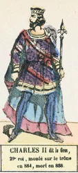 Charles II called the Fat, 29th King, Ascended the Throne in 884, Died in 888 (engraving)